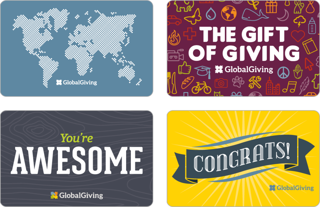 An example of one of GlobalGiving's digital gift card designs